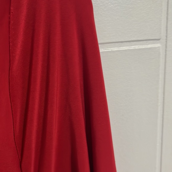 Long Sleeve Burgundy High Neck Dress - Picture 3 of 4